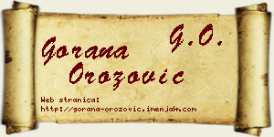 Gorana Orozović vizit kartica